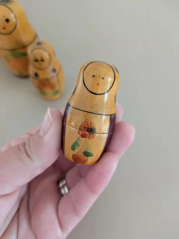 Lot of genuine Russian wooden Matrioshka dolls made USSR – photo 5